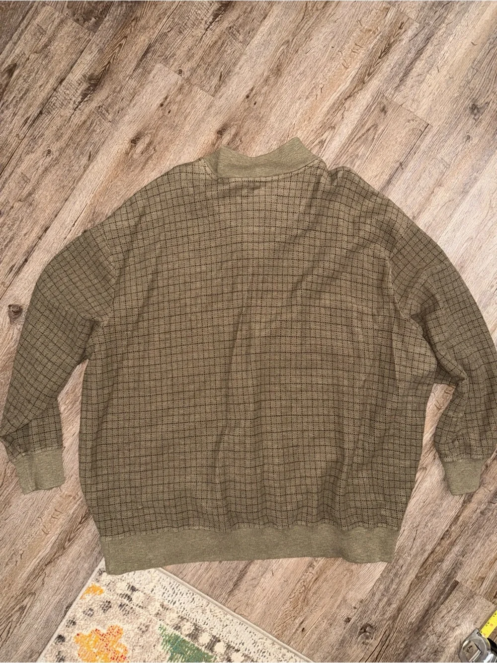 Vintage Polo Ralph Lauren Big & Tall Mock Neck Henley Sweater 5XB Olive Cotton
